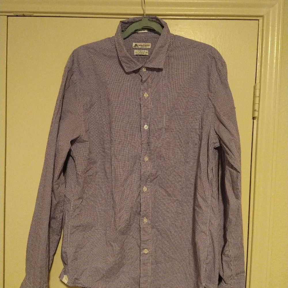 J. Crew Purple Gingham Long Sleeve Shirt Men’s size L Slim fit